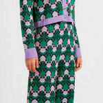 NWT Suncoo Jasper Pants β Vert Viscose Knit Jacquard, Size T1 (US S) Green Photo 0