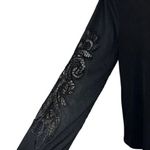 EXPRESS  Black V-Neck L/S Top Lace Sleeve Insets NWOT Size‎ Small Photo 4