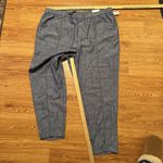 Old Navy Womens Chambray Pants Straight Blue  Pull On Drawstring XL New Crop Photo 6