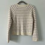Faherty Pacifica Terry Cream Pink Striped Crewneck Sweater Sweatshirt Small Photo 2