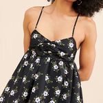 Free People  Black Floral Bubble Mini/Midi Dress Photo 0