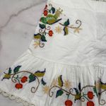 Farm Rio  Pitanga Embroidery Mini Skirt Size XL Off White New Crochet Birds Photo 2