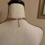 Gold Tone Necklace With Some Two Tone Sections and Rhinestone Costume Pendant Photo 5