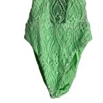 Isabella Rose Verona Neon Green Halter Lace One Piece Swimsuit Size Medium Photo 4