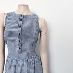 Gal Meets Glam [] Blue Gingham Check Print Ardith Tiered Midi Sundress Size 12 Photo 9