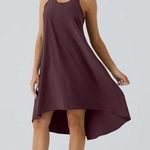 Halara 068HO.- Backless Racerback Side Pocket High Low Flowy Midi Quick Dry Dress Photo 0