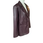 IMAN faux leather reddish brown long sleeve lined blazer jacket coat women's M Size M Photo 1