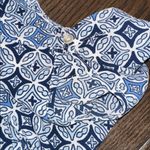 Mud Pie  Blue Geometric sleeveless top size small Photo 3