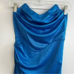 Lulus NWT Elegant Status Blue Strapless Tulip Midi Dress Size XS Photo 2