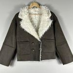 Raga  Anthropologie Faux Suede Double Breasted Coat Photo 0