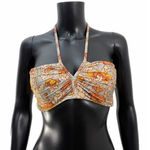 Victoria's Secret Zimmermann Floral Halter Bikini Top Bandeau Ruched Resortwear Boho – Size 1 Photo 0