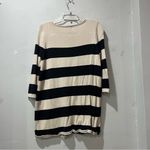 H&M Striped Sweater Dress Tan Black Womens Sz Medium Knee Length Long Sleeve Photo 5