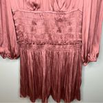 Current Air  Long Sleeve Satin Dress in Dusty Rose Size M Photo 7