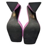 Azalea Wang Lilac Faux Snakeskin Block Heel Mules Square Toe Sandals 9 Triangle Purple Photo 5