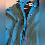 London Fog NWT Vintage Coat Jacket Size 14 Petite Dark Teal Leather Collar Barn Photo 2