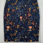 Jules & Leopold Floral Pencil Skirt Women's Large Blue Textured Elastic Waist Photo 0