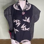 HAND‎ CRAFTED Art To Wear Lagenlook Asian Cotton Kimono Jacket Topper L Black Size L Photo 0