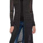 Belldini Black long sleeve Long Knit open front cardigan sweater Gray Size L Photo 0