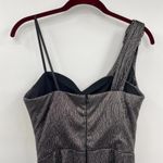 XScape Black Metallic Maxi Dress One Shoulder Draped Padded Cups Womens Size 8 Photo 4