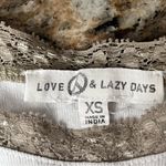 Love Peace and Lazy Days Sunflower Crop Tank Top XS White Cottagecore Y2K Boho Photo 8