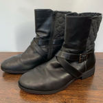 Vionic  Women's Leather Thea Quilted Ankle Bootie Boots Black Size 7 Photo 0