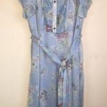 Ralph Lauren Dress Summer Sleeveless Floral Light Blue Button Top Size 12 Photo 0