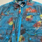 Ivy Park Adidas x Organza Jacket M Floral Print Hooded Long Coat Beyonce Photo 7