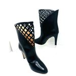 Gucci Damir Black Leather Lattice Cutout Ankle Western Boots Women’s Size EU 37 Photo 8