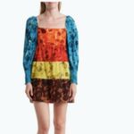 Alice + Olivia  Rowen Floral Long Sleeve Tiered Cotton Minidress M Photo 3