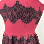 Soprano  Red Maroon  Black Lace Sleeveless Fit Flare Formal Cocktail Mini Dress Photo 4
