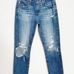AG Adriano Goldschmied Adriano Goldschmied Denim Ex-Boyfriend Slim Distressed Ripped Jeans Blue Size 25 Photo 0