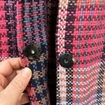 Rachel Zoe Plaid Tweed Wool Blend Coat Pink Check Longline Jacket Size M Photo 4