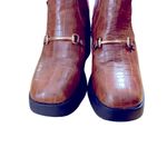 Truffle Collection sqaure toe loafer trim boots in brown croc size 8.5 Photo 8