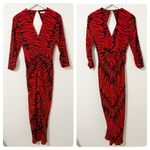 Rixo Adriana Zebra Striped Animal Print Red Black Silk Maxi Dress XS Photo 2
