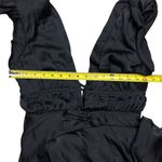 Lulus NWOT  Women's I'm All Yours Black Satin Cutout Ruffled Maxi Dress M Formal Photo 6