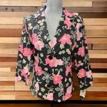 Zinc Cotton Spandex bland Floral buttons up front blazer ladies sz XL Photo 1
