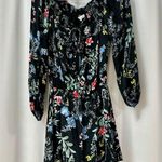 Parker  Cloud Woodland Silk Off-the-Shoulder Long Sleeve Romper Black Women's XS Photo 3