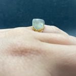 Handmade Rainbow Crystal Stainless Steel Ring With Gold Chain  Photo 3