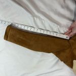 L.L.Bean Faux Suede Sherpa Long Brown Tan Button Front Coat Photo 9