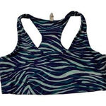Sage  Multicolor Animal Print Racerback Sports Bra Stretchy Supportive Large Photo 0