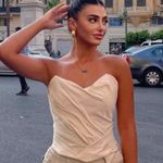 ZARA  NWT asymmetrical pleated ruched boned corset ivory off white cream top Photo 2