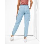 American Eagle NEW  Denim Relaxed Mom Jogger Sz 0‎ Medium Wash Cargo High Rise Photo 1