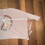 easel Oversized Flowy Boho Asymmetrical Hem Peace Sign Brown Shirt Size Small Photo 5