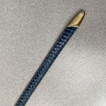 MZ Accessories Ny Snake Leather Belt Womens Small Blue Goldtone Buckle Wrap 1/2" Photo 6