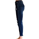 KANCAN Distressed Button Fly Skinny Raw Edge Denim Blue Jeans ~ Women's Size 26 Photo 2