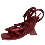 Gianni Bini  Novah Velvet Square Toe
Wedge Sandals NWOT Photo 0