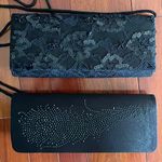 2 NEW Black Sequin Lace Evening Cocktail Purses Clutch Photo 0