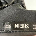 SheIn Black Faux Leather Hook Front Crop Bralette Top Corset Style Photo 5