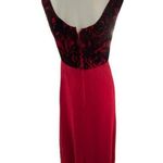 Vintage red and black tapestry v neck Victorian maxi dress with bow tie shoulder Size undefined Photo 4