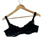 Victoria's Secret Lace Floral Sheer Mesh Bra Womens 38C Sexy Black Glam Coquette Photo 2